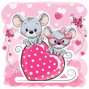 shumee Diamantno vezenje Lovely Mice 35x35 cm