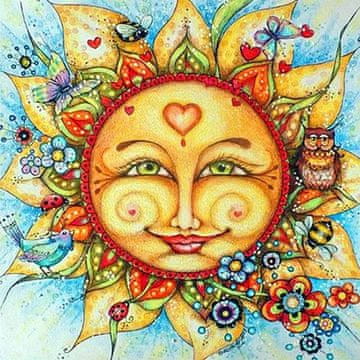 shumee Diamantno vezenje Nasmejano sonce 45x45 cm