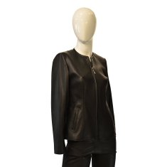 shumee Usnjena jakna "Aneta" z okrasnimi gubami. Velikost oblačil XXL.