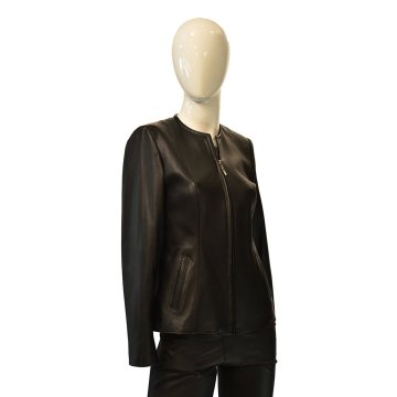 shumee Usnjena jakna "Aneta" z okrasnimi gubami Velikost oblačila 4xl