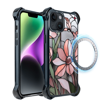 shumee Ovitek za iPhone 14 IBIZU DropGuard Ultra z MagSafe, barve stekla, roza magnolija