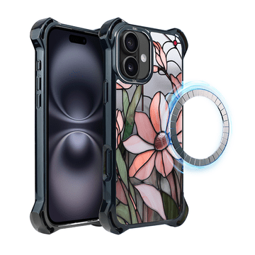 shumee Ovitek za iPhone 16 Plus IBIZU DropGuard Ultra z MagSafe, barve stekla, roza magnolija