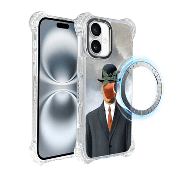 shumee Ovitek DropGuard Ultra za iPhone 16 IBIZU z MagSafe, Rene Magritte, Sin človeka