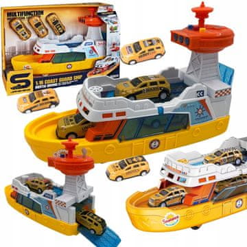 shumee Komplet avtomobilov z zvočnimi efekti za policijske ladje, oranžen