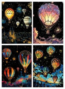 shumee Balon Flight Scratch Card, ki se sveti v temi (4 kosi) 30x21 cm