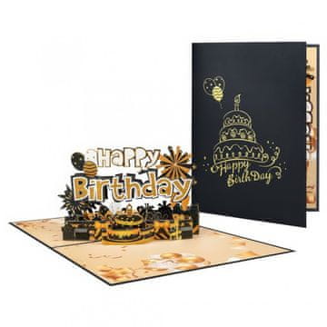 shumee 3D pop-up voščilnica za rojstni dan - Zlati rojstni dan