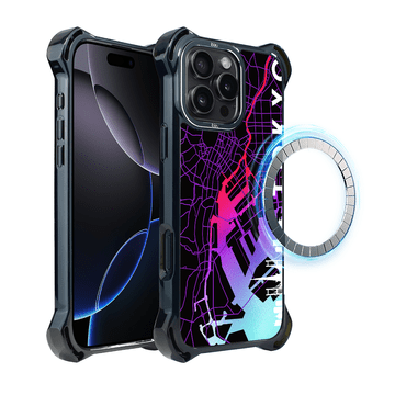 shumee Ovitek za iPhone 16 Pro Max IBIZU DropGuard Ultra z MagSafe, zemljevidi sveta, Tokio