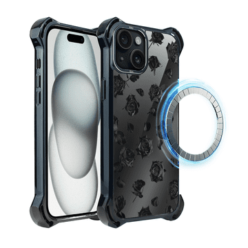 shumee Ovitek za iPhone 15 IBIZU DropGuard Ultra z MagSafe, polnočno roza, sanjsko roza