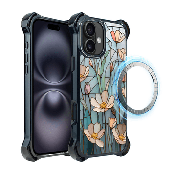 shumee Ovitek DropGuard Ultra za iPhone 16 IBIZU z MagSafe, barve stekla, Wildflower Whisper