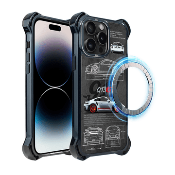 shumee Ovitek za iPhone 14 Pro Max IBIZU DropGuard Ultra z MagSafe, TechDrive, 911 GT3 RS