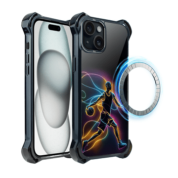 shumee Ovitek DropGuard Ultra za iPhone 15 IBIZU z MagSafe, #ElectroMove, Basketball Spirit