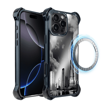 shumee Ovitek za iPhone 16 Pro IBIZU DropGuard Ultra z MagSafe, Noir City, Burj Khalifa