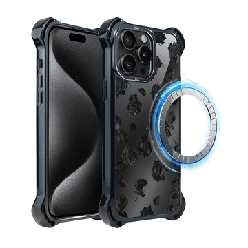 shumee Ovitek za iPhone 15 Pro IBIZU DropGuard Ultra z MagSafe, polnočno roza, sanjsko roza