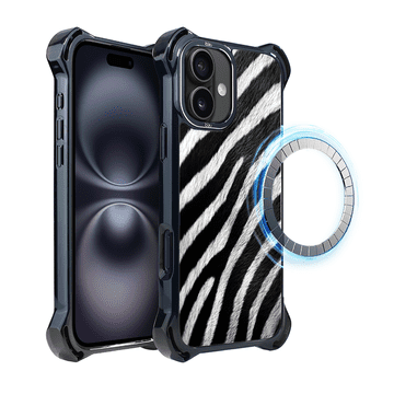 shumee Ovitek za iPhone 16 Plus IBIZU DropGuard Ultra z MagSafe, Nature's Call, Zebra