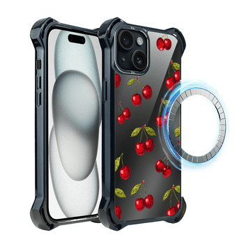 shumee Ovitek za iPhone 15 Plus IBIZU DropGuard Ultra z MagSafe, v barvi polnoči in češnjeve noči