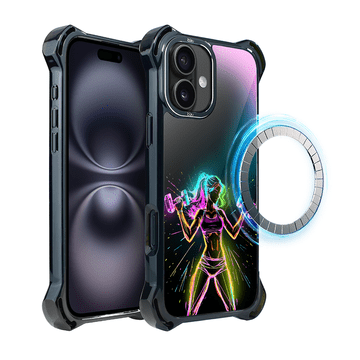 shumee Ovitek za iPhone 16 Plus IBIZU DropGuard Ultra z MagSafe, #ElectroMove, vibracijami za fitnes