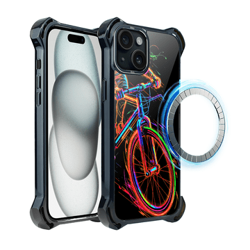 shumee Ovitek za iPhone 15 IBIZU DropGuard Ultra z MagSafe, #ElectroMove, vibracije pri kolesu