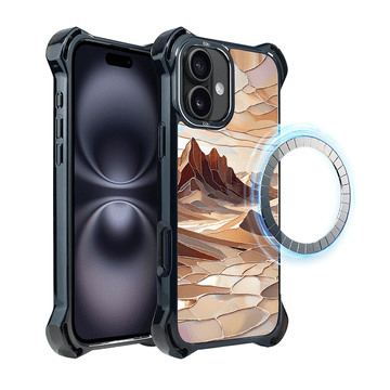 shumee Ovitek za iPhone 16 IBIZU DropGuard Ultra z MagSafe, barve stekla, puščavski mir