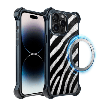 shumee Ovitek za iPhone 14 Pro IBIZU DropGuard Ultra z MagSafe, Nature's Call, Zebra