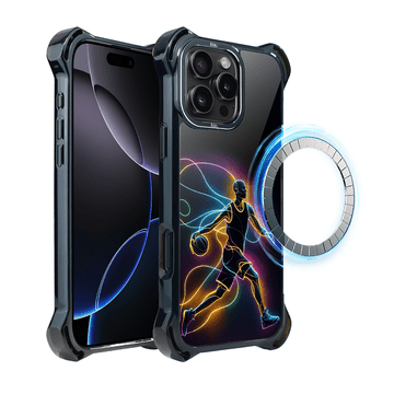 shumee Ovitek IBIZU DropGuard Ultra za iPhone 16 Pro z MagSafe, #ElectroMove, Basketball Spirit