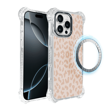 shumee Ovitek za iPhone 16 Pro IBIZU DropGuard Ultra z MagSafe, Boho, Nežen leopardji vzorec
