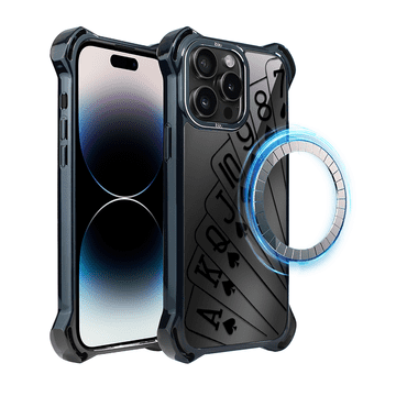 shumee Ovitek za iPhone 14 Pro IBIZU DropGuard Ultra z MagSafe, polnoč, igralne karte