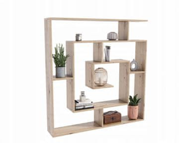 shumee Knjižna omara Leonidas, umetniški hrast, stoječa ali viseča, dnevna soba, pisarna