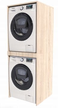 shumee Omarica za pralni stroj in sušilni stroj, hrast Sonoma, kopalniški steber, omarica s policami MK
