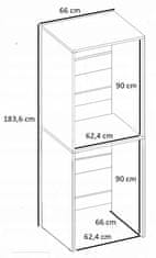 shumee Omarica za pralni stroj in sušilni stroj, črna kopalniška omarica s stebričkom, polica MK