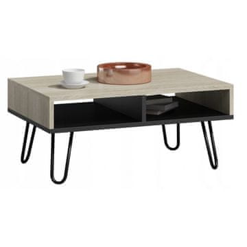 shumee Klubska mizica LOFT Dora SONOMA BLACK za dnevno sobo ali pisarno MK