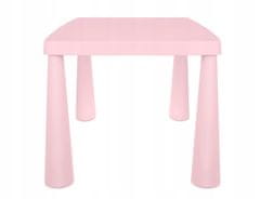 shumee OTROŠKA MIZA + SVETLO ROZA STOL 2 KOS. PLASTIČNA MIZA V PRAŠASTI ROZA BARVI