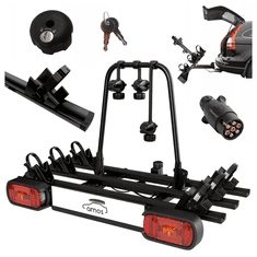 shumee Nosilec za kolesa AMOS GIRO 3 za vlečno kljuko za 3 kolesa - 7-PINČNI ČRNI