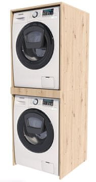 shumee Omarica za pralni stroj in sušilni stroj, umetniški hrast, kopalniški steber, omarica, polica, MK
