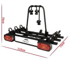 shumee Nosilec za kolesa AMOS GIRO 3 za vlečno kljuko za 3 kolesa - 7-PINČNI ČRNI