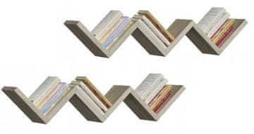 shumee Viseča polica Orto, hrast Sonoma, za pisarno, studio, dnevno sobo, MK sobo