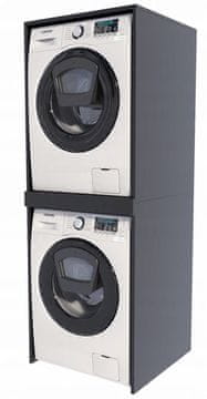 shumee Omarica za pralni stroj in sušilni stroj, črna kopalniška omarica s stebričkom, polica MK