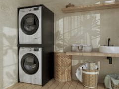 shumee Omarica za pralni stroj in sušilni stroj, črna kopalniška omarica s stebričkom, polica MK