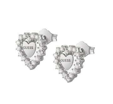 Guess Srebrni uhani Srce s cirkoni Jardin JSBE04458JWRHT/U