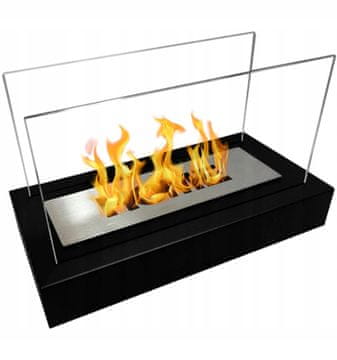 shumee Samostoječi biokamin 36 x 18 x 22 cm Home Black strukturni mat