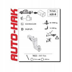 Auto-Hak ADAPTER ZA SPUŠČANJE VLEČNE KROGLE USA Auto Hak AH-8 52x52