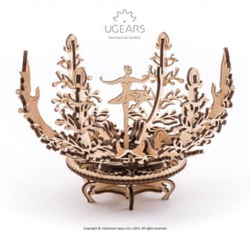 Moments 3D lesena sestavljanka Music Box-Flower uGEARS