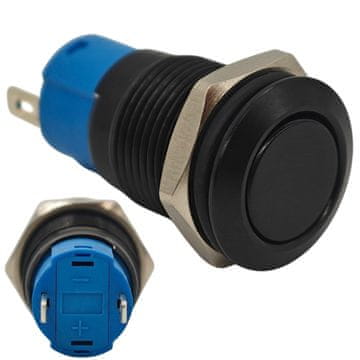 shumee Stikalo za vklop/izklop, gumb na zatič 12 mm črne barve