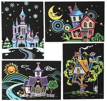 Moments Čarobna praskanka Magic Houses (4 kosi) 20x15 cm