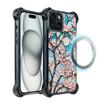 shumee Ovitek za iPhone 15 Plus IBIZU DropGuard Ultra z MagSafe, barve stekla, češnjev