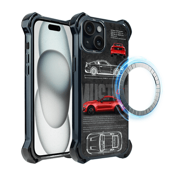 shumee Ovitek za iPhone 15 Plus IBIZU DropGuard Ultra z MagSafe, TechDrive, GT V8 “Coyote”