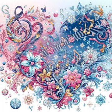 shumee Diamantno vezenje Srce glasbe 30x30 cm