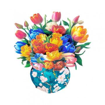 shumee 3D pop-up voščilnica s cvetjem - pisani tulipani