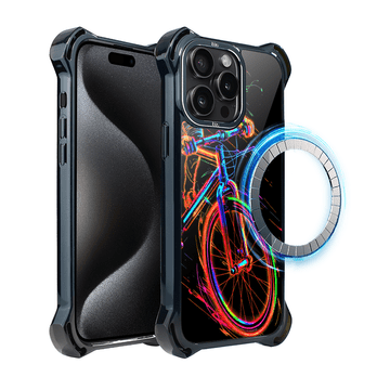 shumee Ovitek za iPhone 15 Pro Max IBIZU DropGuard Ultra z MagSafe, #ElectroMove, vibracije pri kolesarjenju