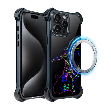 shumee Ovitek za iPhone 15 Pro Max IBIZU DropGuard Ultra z MagSafe, #ElectroMove, Moč nogometa