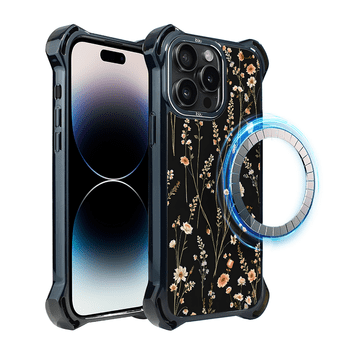 shumee Ovitek za iPhone 14 Pro Max IBIZU DropGuard Ultra z MagSafe, Pastel Bloom, Midnight Garden